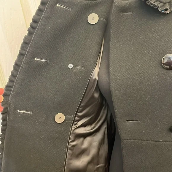 Kate Spade Black Wool Double Breasted Pea Coat size 0 - Picture 11 of 16